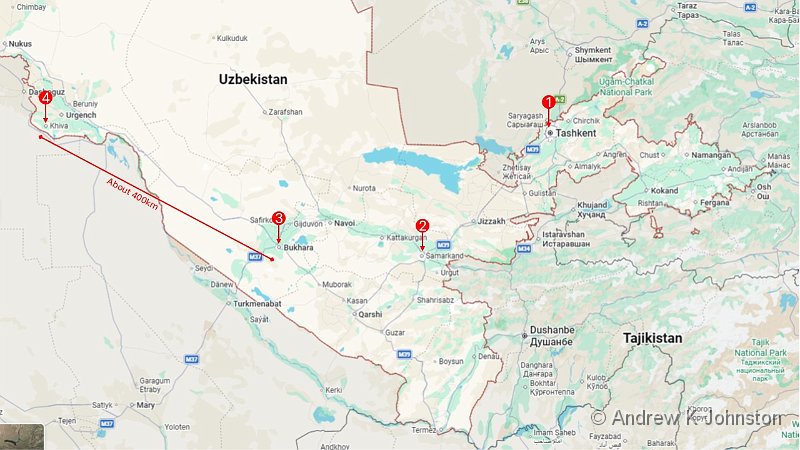Uzbekistan Map.jpg - Uzbekistan Trip Map